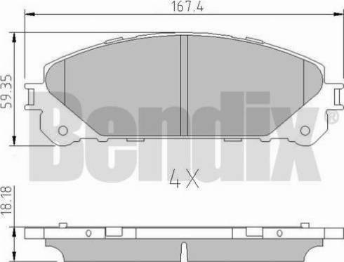 BENDIX 511155 - Гальмівні колодки, дискові гальма autozip.com.ua