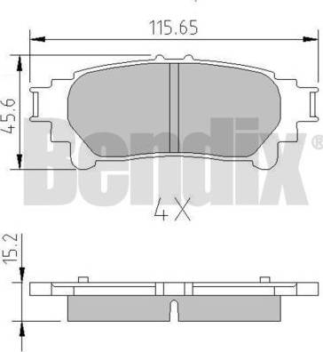 BENDIX 511158 - Гальмівні колодки, дискові гальма autozip.com.ua