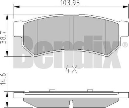 BENDIX 511160 - Гальмівні колодки, дискові гальма autozip.com.ua