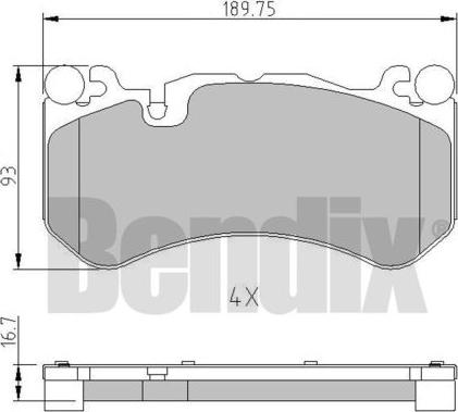 BENDIX 511100 - Гальмівні колодки, дискові гальма autozip.com.ua