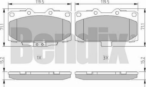 BENDIX 511102 - Гальмівні колодки, дискові гальма autozip.com.ua