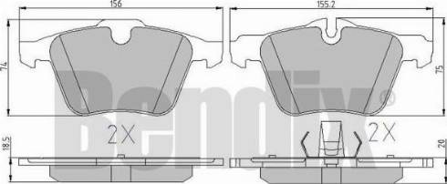 BENDIX 511185 - Гальмівні колодки, дискові гальма autozip.com.ua