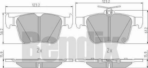 BENDIX 511120 - Гальмівні колодки, дискові гальма autozip.com.ua