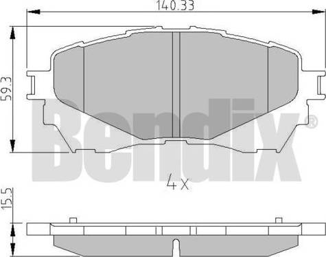 BENDIX 511122 - Гальмівні колодки, дискові гальма autozip.com.ua