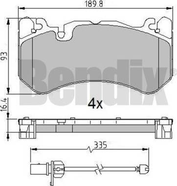 BENDIX 511341 - Гальмівні колодки, дискові гальма autozip.com.ua