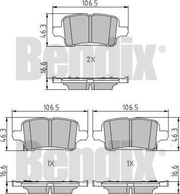 BENDIX 511322 - Гальмівні колодки, дискові гальма autozip.com.ua