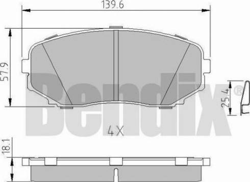 BENDIX 511253 - Гальмівні колодки, дискові гальма autozip.com.ua