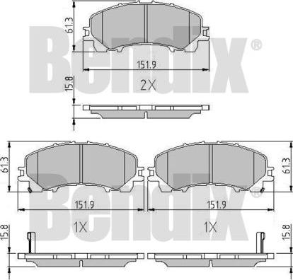 BENDIX 511261 - Гальмівні колодки, дискові гальма autozip.com.ua