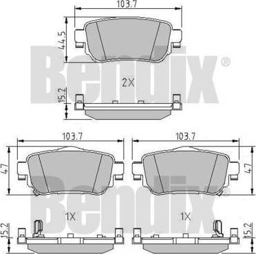 BENDIX 511230 - Гальмівні колодки, дискові гальма autozip.com.ua