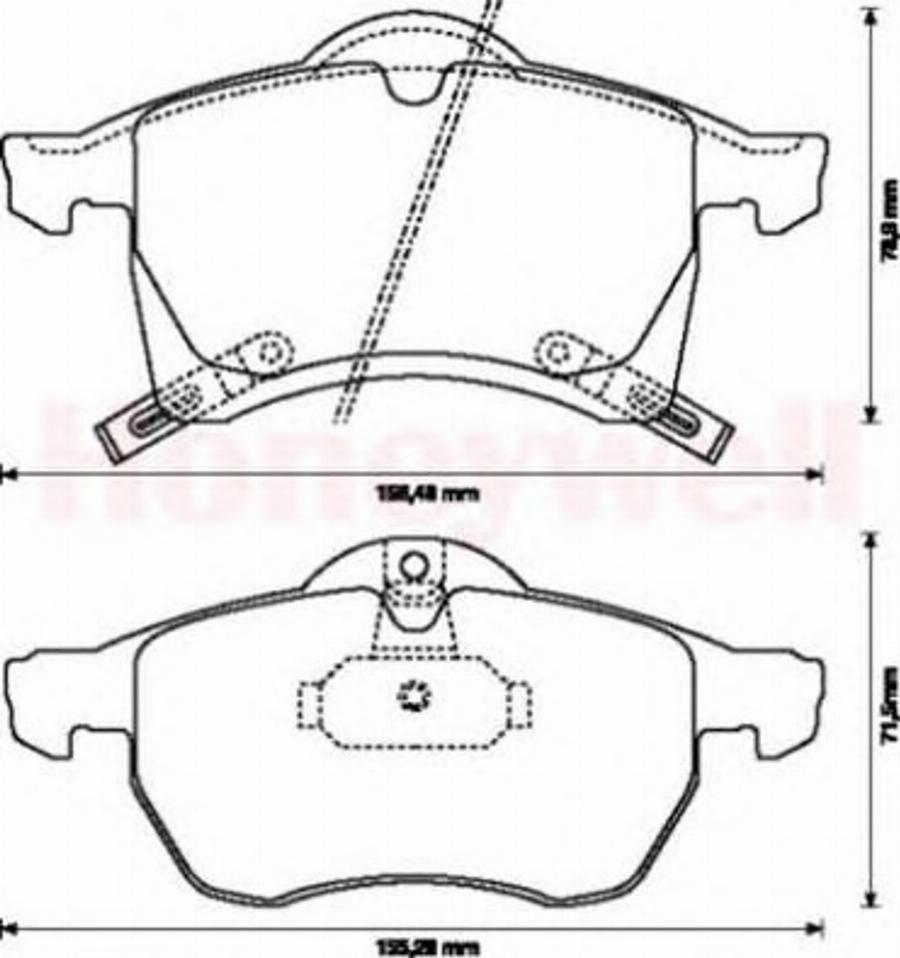 BENDIX 571975B - Гальмівні колодки, дискові гальма autozip.com.ua