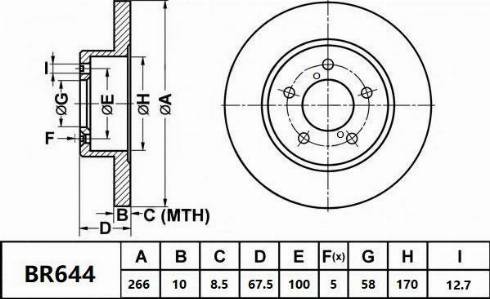 Bendix-AU BR644 - Гальмівний диск autozip.com.ua