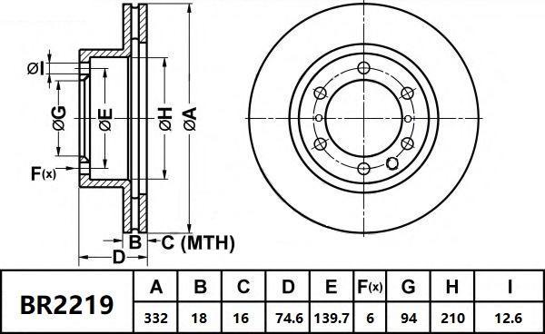 Bendix-AU BR2219 ULT4WD - Гальмівний диск autozip.com.ua