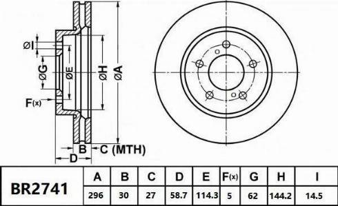 Bendix-AU BR2741 - Гальмівний диск autozip.com.ua