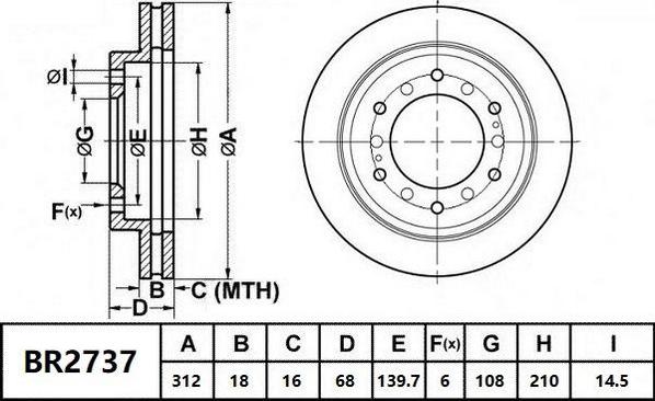 Bendix-AU BR2737 ULT - Гальмівний диск autozip.com.ua