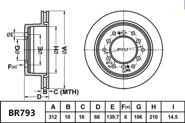 Bendix-AU BR793 ULT - Гальмівний диск autozip.com.ua