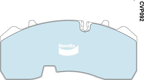 Bendix-AU CVP092 PT - Гальмівні колодки, дискові гальма autozip.com.ua