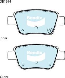 Bendix-AU DB1914 GCT - Гальмівні колодки, дискові гальма autozip.com.ua