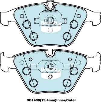 Bendix-AU DB1498 EURO+ - Гальмівні колодки, дискові гальма autozip.com.ua