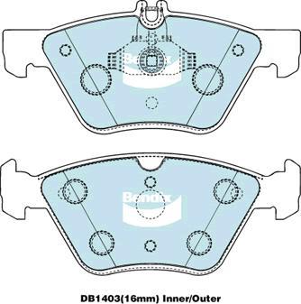 Bendix-AU DB1403 EURO+ - Гальмівні колодки, дискові гальма autozip.com.ua