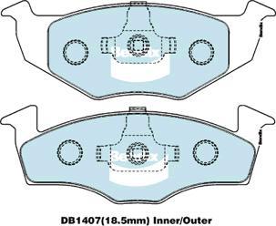 Bendix-AU DB1407 EURO+ - Гальмівні колодки, дискові гальма autozip.com.ua