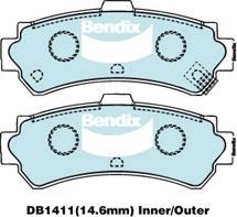 Bendix-AU DB1411 GCT - Гальмівні колодки, дискові гальма autozip.com.ua