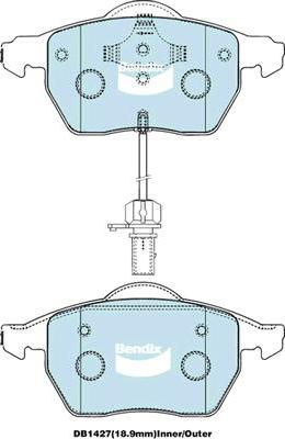 Bendix-AU DB1427 EURO+ - Гальмівні колодки, дискові гальма autozip.com.ua