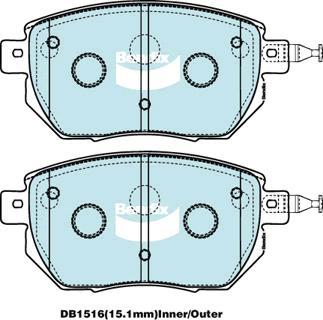 Bendix-AU DB1516 -4WD - Гальмівні колодки, дискові гальма autozip.com.ua