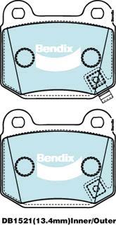 Bendix-AU DB1521 GCT - Гальмівні колодки, дискові гальма autozip.com.ua