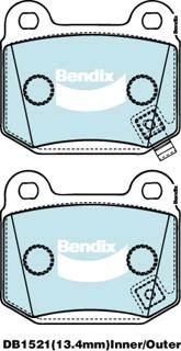 Bendix-AU DB1521 SRT - Гальмівні колодки, дискові гальма autozip.com.ua