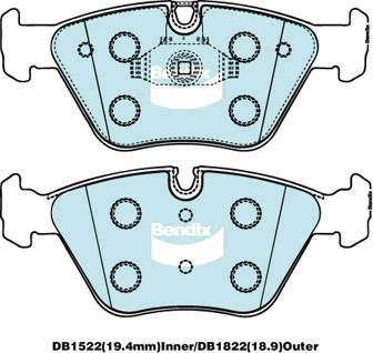 Bendix-AU DB1522 EURO+ - Гальмівні колодки, дискові гальма autozip.com.ua