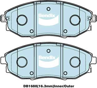 Bendix-AU DB1688 GCT - Гальмівні колодки, дискові гальма autozip.com.ua