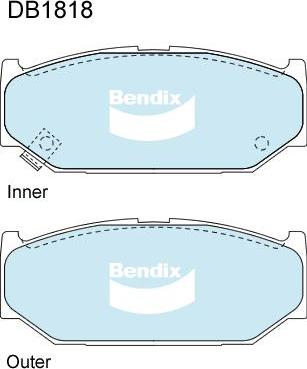 Bendix-AU DB1818 GCT - Гальмівні колодки, дискові гальма autozip.com.ua