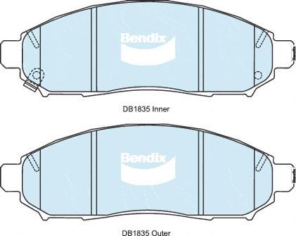 Bendix-AU DB1835 HD - Гальмівні колодки, дискові гальма autozip.com.ua