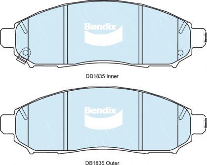 Bendix-AU DB1835 ULT4WD - Гальмівні колодки, дискові гальма autozip.com.ua