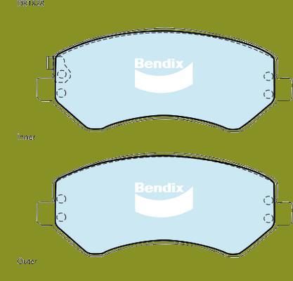 Bendix-AU DB1828 -4WD - Гальмівні колодки, дискові гальма autozip.com.ua