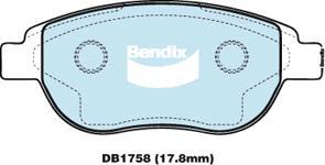 Bendix-AU DB1758 EURO+ - Гальмівні колодки, дискові гальма autozip.com.ua