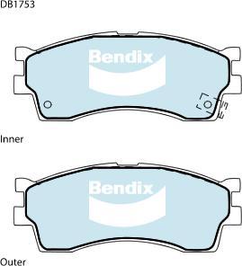 Bendix-AU DB1753 GCT - Гальмівні колодки, дискові гальма autozip.com.ua