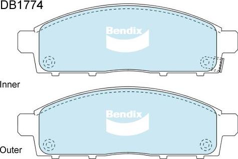 Bendix-AU DB1774 -4WD - Гальмівні колодки, дискові гальма autozip.com.ua