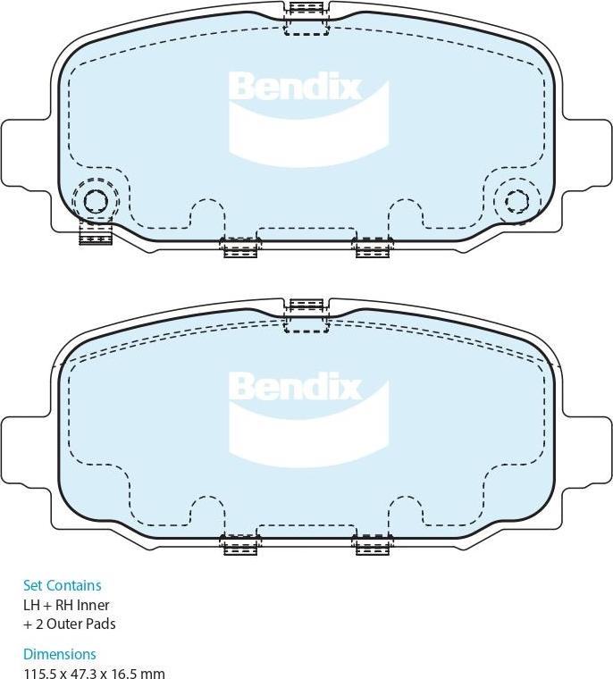 Bendix-AU DB2654 4WD - Гальмівні колодки, дискові гальма autozip.com.ua