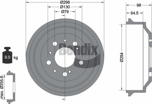 BENDIX Braking BDM1028 - Гальмівний барабан autozip.com.ua