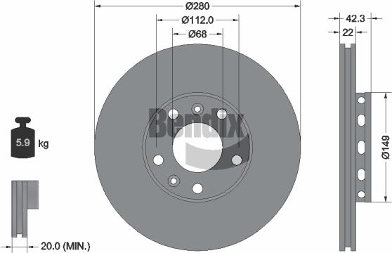 BENDIX Braking BDS1930 - Гальмівний диск autozip.com.ua