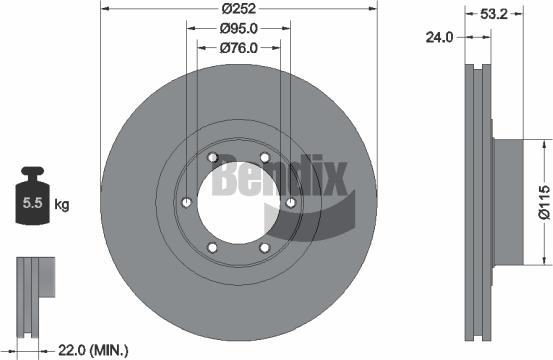 BENDIX Braking BDS1970 - Гальмівний диск autozip.com.ua