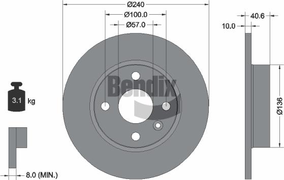 BENDIX Braking BDS1492 - Гальмівний диск autozip.com.ua