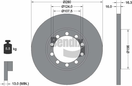 BENDIX Braking BDS1408 - Гальмівний диск autozip.com.ua