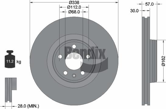 BENDIX Braking BDS1484HC - Гальмівний диск autozip.com.ua