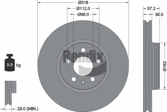 BENDIX Braking BDS1488HC - Гальмівний диск autozip.com.ua
