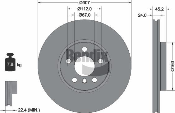 BENDIX Braking BDS1436HC - Гальмівний диск autozip.com.ua