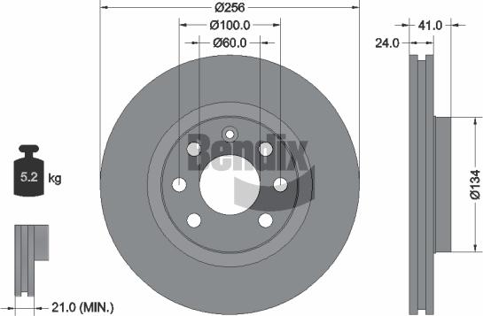 BENDIX Braking BDS1425 - Гальмівний диск autozip.com.ua