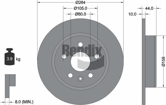 BENDIX Braking BDS1475 - Гальмівний диск autozip.com.ua