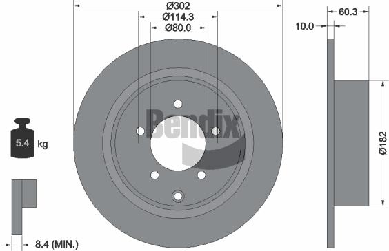 BENDIX Braking BDS1471 - Гальмівний диск autozip.com.ua